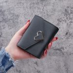 Wholesale Simple Solid Color Metal Heart-Shaped 3-Folding Wallet - Image 8