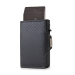 Wholesale Men'S Casual Aluminum Alloy Zipper Carbon Fiber Metal Card Holder Wallet - Image 5