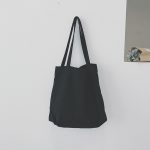 Wholesale Korean Shopping Bag Women Casual Design Solid Color Large Capacity Shoulder Handle Tote Bag - Image 7