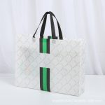 Wholesale Fashion Multicolor Stripe Coated Waterproof Non-Woven Shopping Bag - Image 2