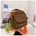 Wholesale Street Fashion Simple Contrast Canvas Crossbody Bag - Image 8