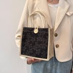 Wholesale Simple Floral Print Canvas Tote Bag - Image 5