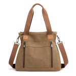 Wholesale Women Casual Hand-Held zipper Large Capacity Canvas Bag - Image 13