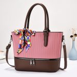 Wholesale Women Fashion Casual Color Block Stone Pattern Zipper Ribbon Large Capacity Handbag - Image 7