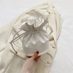 Women Fashion Casual Solid Color Drawstring Bucket Crossbody Bag - Image 7