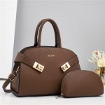 Wholesale Women Fashion Casual Solid Color Pu Large Capacity Handbag Two-Piece Set - Image 7