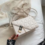 Wholesale Women Fashion Simple Solid Color Rhombic Chain Small Square Crossbody Bag - Image 7