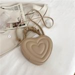 Wholesale Women Fashion Solid Color Heart-Shaped Zipper Mini Handle Crossbody Bag - Image 8
