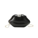 Women Fashion Creative Solid Color Lip Chain Crossbody Bag - Image 8