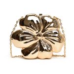Wholesale Women Fashion Flower Shaped Metal Crossbody Chain Bag - Image 8