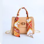 Fashion Solid Color Silk Scarf Hand Chain Crossbody Bag - Image 8