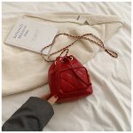 Wholesale Women Fashion Casual Solid Color Rhomboid Chain Bucket Drawstring Crossbody Bag - Image 7