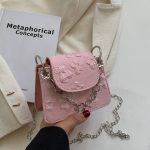 Wholesale Women Fashion Elegant Solid Color Floral Mini Chain Crossbody Bag - Image 7