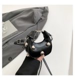 Women Fashion Casual Solid Color Rivet Crossbody Bag - Image 8