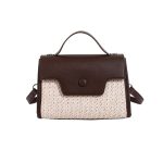 Wholesale Simple Pu Straw Woven Stitching Handbag Retro Crossbody Bag - Image 7