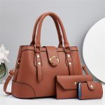 Wholesale Women Casual Simple Solid Color Handbag Set - Image 4