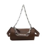 Women Fashion Casual Solid Color Chain Cylindrical Crossbody Bag - Image 8