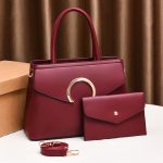 Wholesale Women Casual Simple Solid Color Large Capacity Handbag Set - Image 2