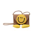 Wholesale Summer Smiley Creative Straw Bag Crossbody Bag - Image 7