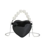 Wholesale Women Fashion Casual Solid Color Heart-Shaped Beads Chain Crossbody Bag - Image 7