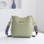 Women Casual Simple Solid Color Stone Pattern Bucket Crossbody Bag - Image 2