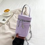 Wholesale Women Fashion Casual Solid Color Cylinder Bucket Chain Crossbody Bag - Image 8
