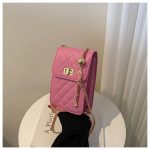 Women Fashion Rhomboid Flap Lock Rectangular Chain Crossbody Bag - Image 8