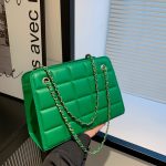 Women'S Fashion Check Indentation Simple Chain Small Square Bag - Image 12