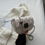 Wholesale Women Casual Simple Solid Color Embroidery Chain Crossbody Bag - Image 7