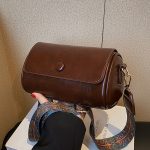 Wholesale Women Fashion Retro Solid Color Cylinder Wide Band Crossbody Bag - Image 6