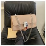 Women Fashion Simple Solid Color Rectangle Chain Crossbody Bag - Image 8