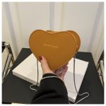 Wholesale Women Fashion Creative Solid Color Love-Shaped Chain Crossbody Bag - Image 7