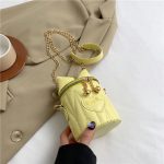 Wholesale Fashion Cute Mini Solid Color Bowknot Zipper Cylindrical Crossbody Bag - Image 7