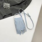 Wholesale Women Fashion Mini Solid Color Tassel Mobile Phone Crossbody Bag - Image 8