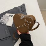 Wholesale Women Fashion Creative Heart Shape Zipper PU Crossbody Bag - Image 8