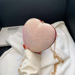 Wholesale Women Fashion Creative Thin Flash Heart Shape Chain Crossbody Bag - Image 8