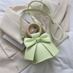Women Fashion Solid Color Bow PU Crossbody Bag - Image 8
