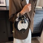 Wholesale Women Fashion Solid Color Rhombic Zipper Round Chain Crossbody Bag - Image 6