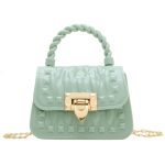 Women Fashion Solid Color Mini Lock Chain Crossbody Bag - Image 8
