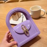 Women Fashion Solid Color Square Mini Chain Handle Crossbody Bag - Image 8