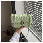 Wholesale Women Fashion Solid Color Diamond Flap Square Chain Crossbody Bag - Image 8