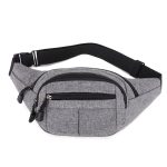 Unisex Casual Multi Pocket Design Solid Color Large Capacity Waist Chest Bag - Image 8