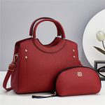 Wholesale Women Fashion Casual Solid Color Bag Large Capacity Handbag Two-Piece Set - Image 3