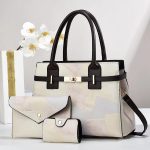 Wholesale Women Fashion Casual Bag Stitching Large-Capacity Handbag Three-Piece Set - Image 4