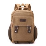 Men Leisure Sports Commuter Solid Color Canvas Backpacks Bag - Image 8