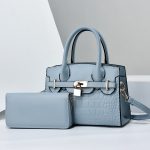 Wholesale Women Fashion Casual Solid Color Bag Stone Pattern Large Capacityhandbag Set - Image 2