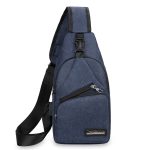 Wholesale Men Fashion Casual Commuter Canvas Chest Bag - Image 8