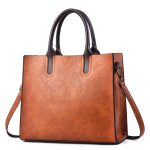 Women Fashion Casual Solid Color Large Capacity Handbag - Image 7