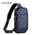 Wholesale Men Fashion Casual Oxford Password Zip Lock Chest Bag - Image 15
