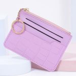Wholesale Women Fashion Simple Solid Color Stone Pattern Zipper Thin Wallet - Image 8